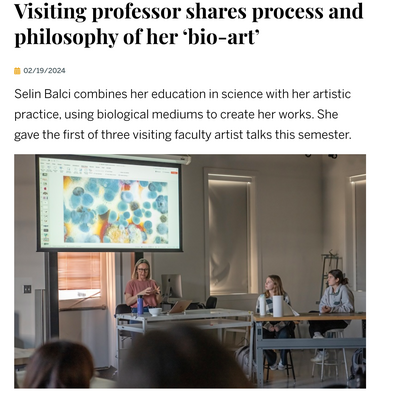 Visiting professor shares process and philosophy of her ‘bio-art’